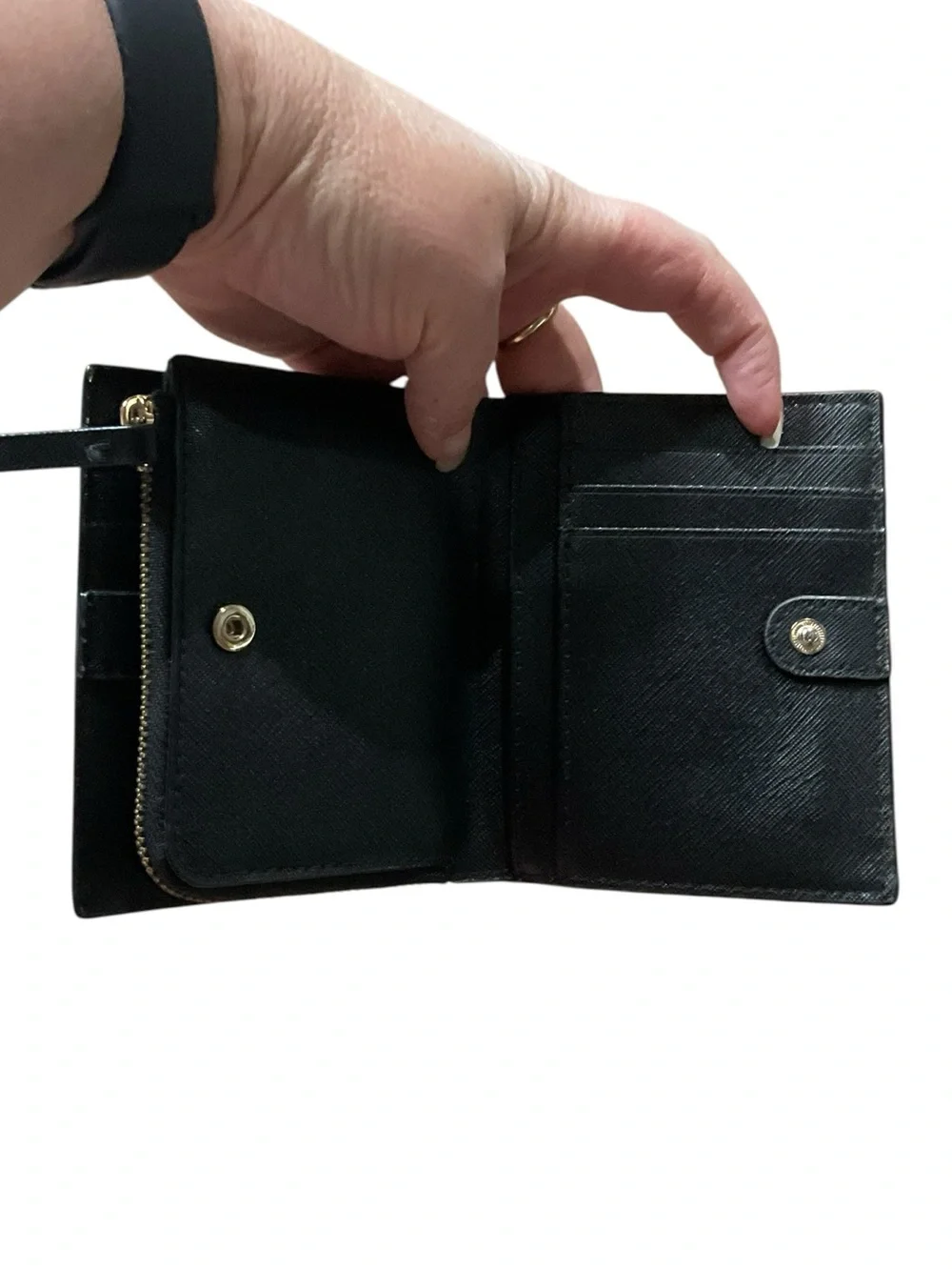 kate spade Laurel Way Small Shawn Wallet in Black Saffiano Textured Leather